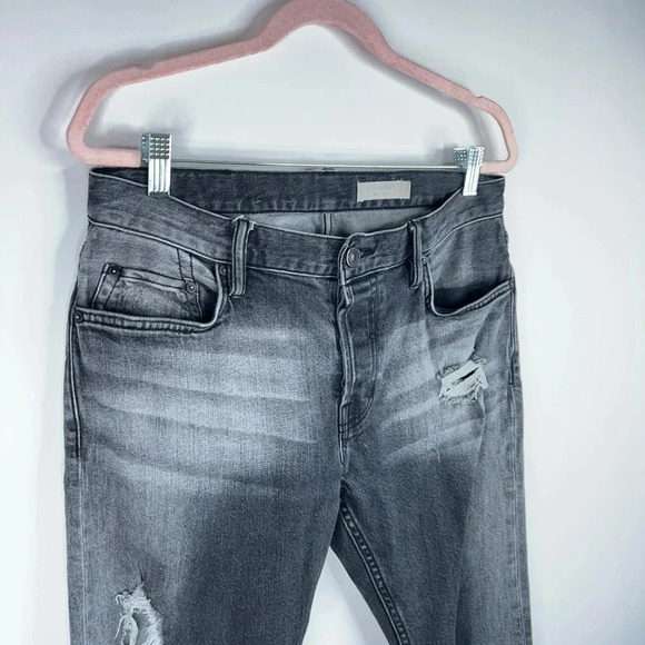 All Saints Rex Damaged Slim Fit Jeans Black Charcoal Distressed Size 31 - Picture 3 of 11